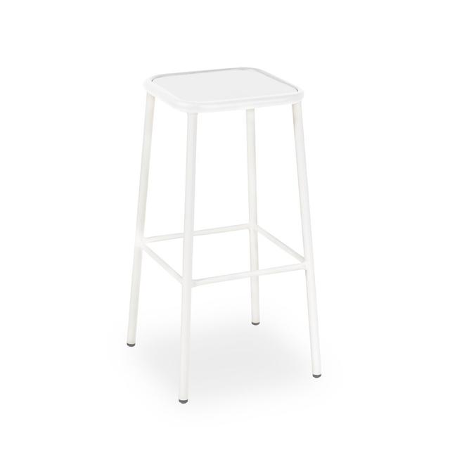 Shel Steel Outdoor Stool Dakota Fields Colour: White on Productcaster.