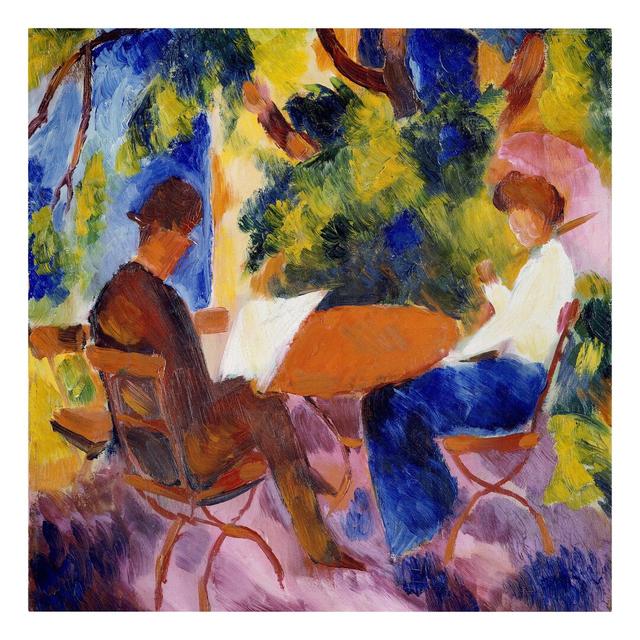 August Macke - Couple at the Garden Table Art Print on Canvas Rosalind Wheeler Frame Option: 40cm H x 40cm W on Productcaster.