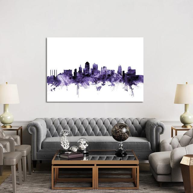 Kansas City, Missouri Skyline by Michael Tompsett - Wrapped Canvas Gallery-Wrapped Canvas Giclée Latitude Run Size: 101.6cm H x 152.4cm W x 3.81cm D on Productcaster.