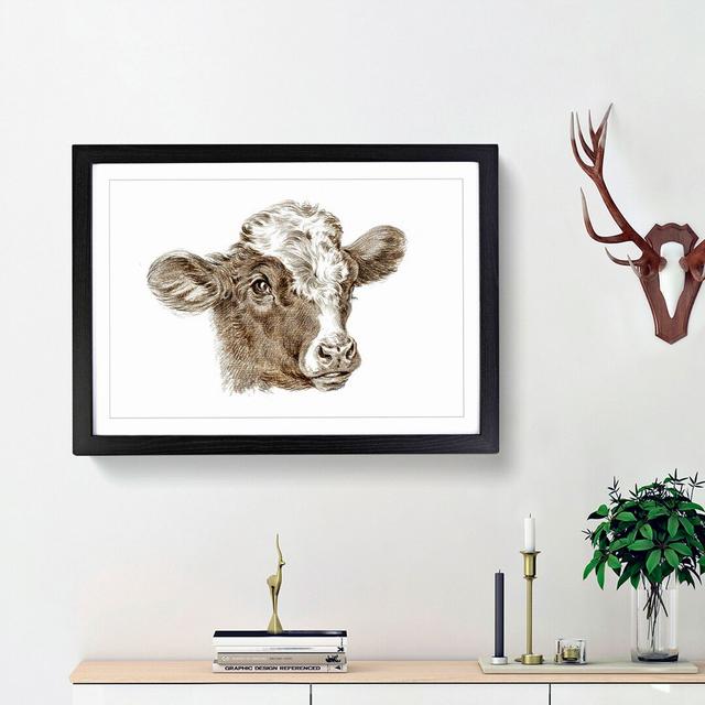 Cow Calf by Jean Bernard - Picture Frame Painting Print East Urban Home Frame Option: Black Framed, Size: 36cm H x 48cm W x 2cm D on Productcaster.