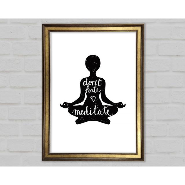 Don't Hate Meditate - Single Picture Frame Art Prints Marlow Home Co. Size: 29.7cm H x 21cm W x 1.5cm D on Productcaster.