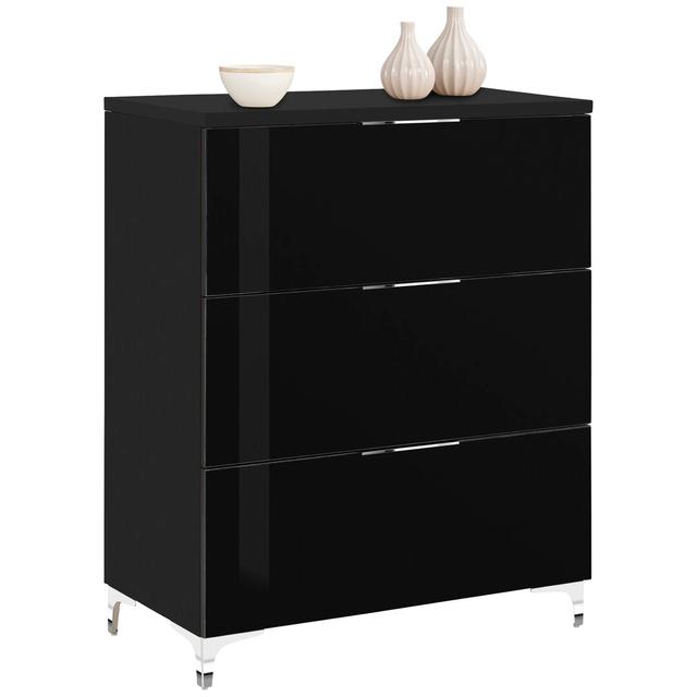 Sideboard Yelverton ModernMoments Farbe: Schwarz matt/schwarzes Glas on Productcaster.