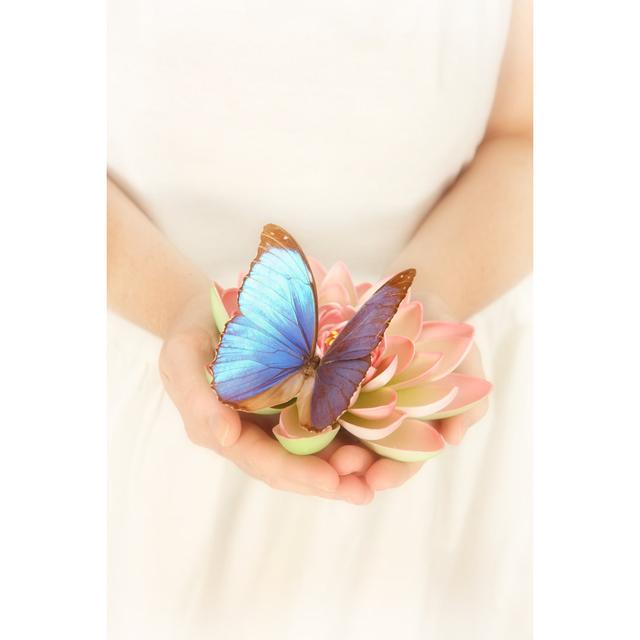 Butterfly In Hands by Hidesy - No Frame Art Prints on Canvas August Grove Size: 46cm H x 30cm W on Productcaster.