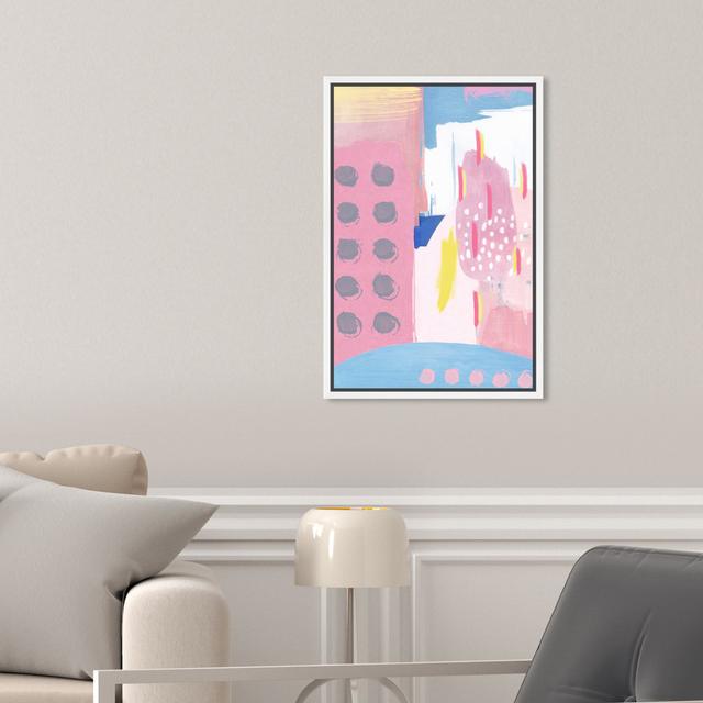 Abstract Contemporary Feminine Paint Strokes, Modern Pink And Blue - Painting on Canvas Oliver Gal Size: 38.1cm H x 25.4cm W x 4.45cm D, Format: White on Productcaster.