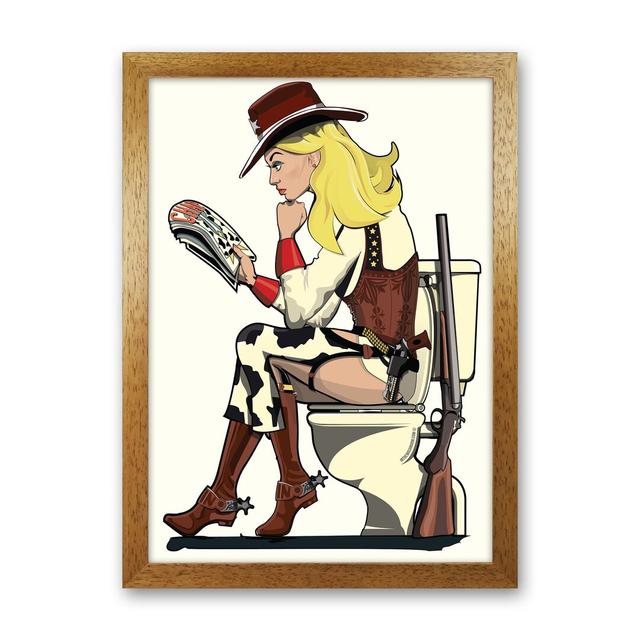 Cowgirl - Graphic Art Print on Paper Maturi Frame Option: Oak Framed, Size: 84cm H x 60cm W x 3cm D on Productcaster.