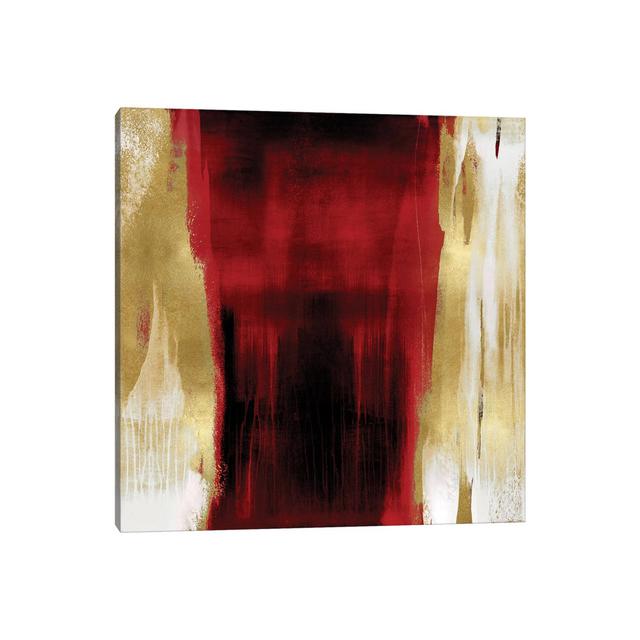 Free Fall Red with Gold II by Christine Wright - Wrapped Canvas Painting Metro Lane Size: 66.04cm H x 66.04cm W x 3.81cm D on Productcaster.