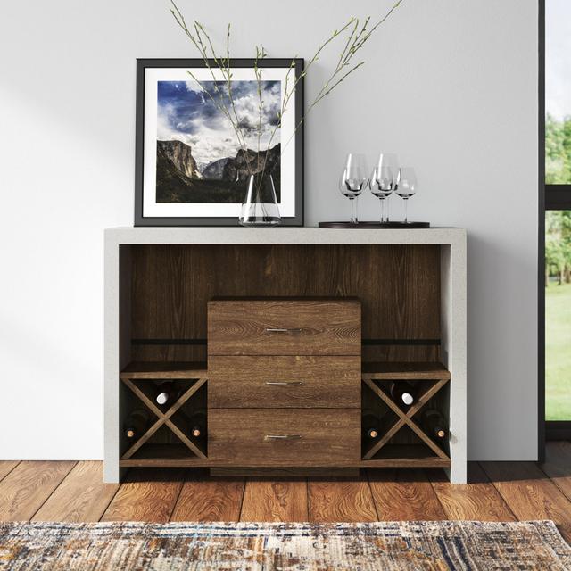 Mirrored Sideboard with 3 Drawers and Doors in with Gloss Finish by 17 Stories on Productcaster.