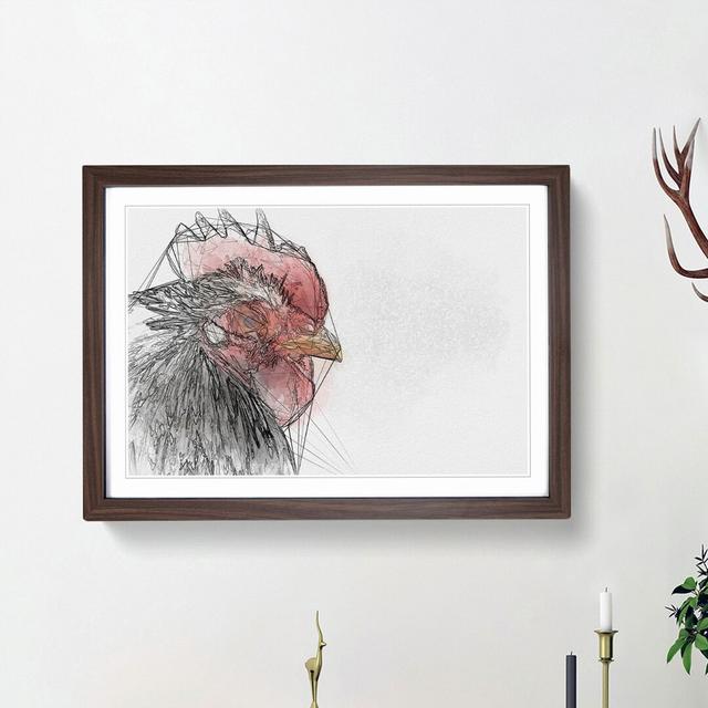 Grey Rooster Looking West in Abstract - Picture Frame Graphic Art Print East Urban Home Frame Option: Walnut Framed, Size: 36cm H x 48cm W x 2cm D on Productcaster.