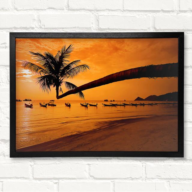 Paradise Island Boats Framed Print House of Hampton Size: 21cm H x 29.7 cm W on Productcaster.