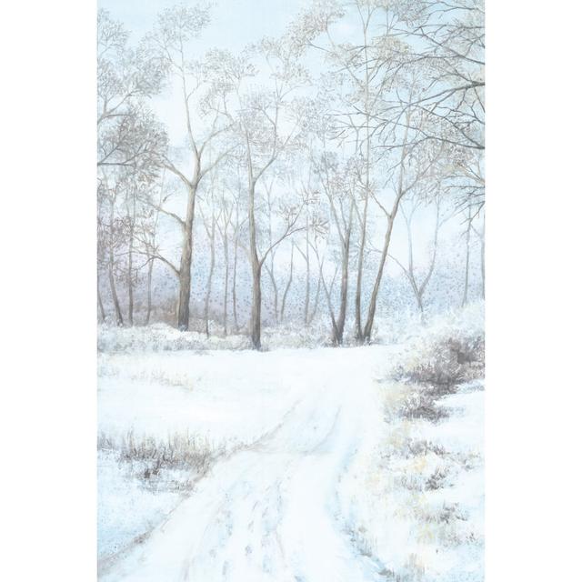 Winter Snowy Trees And Path - Wrapped Canvas Painting ClassicLiving Size: 30cm H x 20cm W x 3.8cm D on Productcaster.