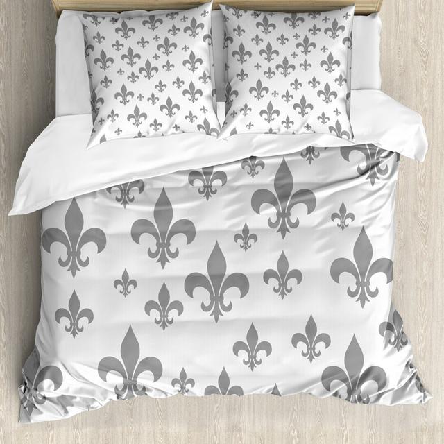 Lindsay Grey 100% Brushed Microfibre Duvet Cover Set East Urban Home Size: 155 x 220 cm - 2 Pillowcases (80 x 80 cm) on Productcaster.