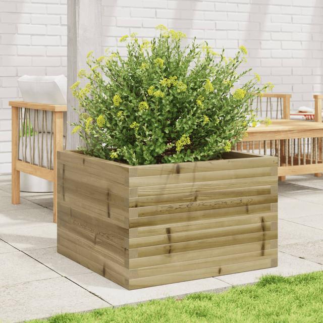 2 Wood Planter DEvidaxl Size: 46cm H x 70cm W x 70cm D, Colour: Naturally impregnated on Productcaster.