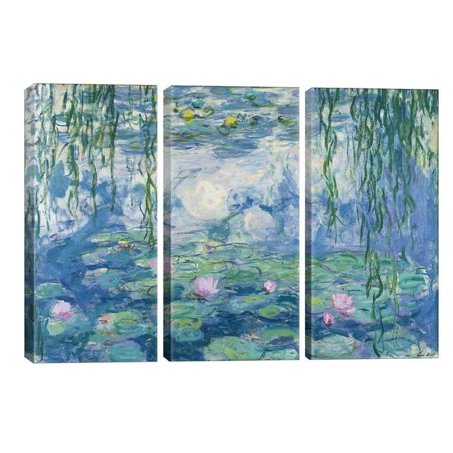 'Waterlilies, 1916-19' by Claude Monet Painting Multi-Piece Image on Wrapped Canvas Fleur De Lis Living Size: 101.6cm H x 152.4cm W x 3.81cm D on Productcaster.