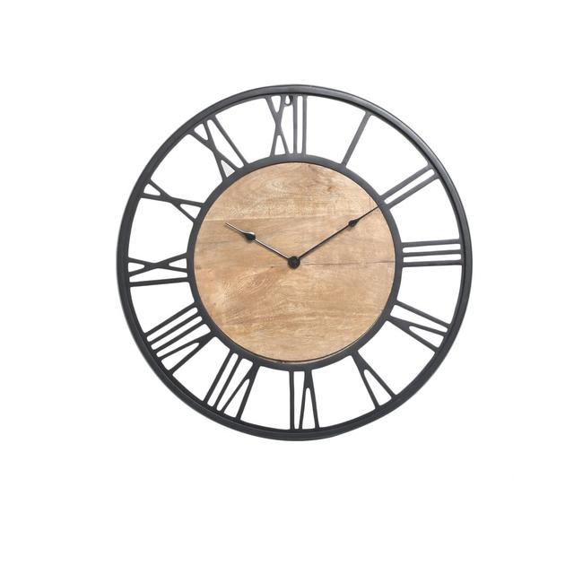 Williar Wall Clocks for Living Room Decor, Black Finish and Wooden Wall Clock For Bedroom August Grove Size: 60cm H x 60cm W x 5cm D on Productcaster.