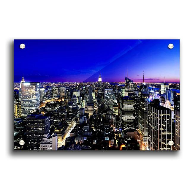 New York City Blue Ariel View - Unframed Photograph Print on Acrylic East Urban Home Size: 29.7cm H x 42cm W on Productcaster.