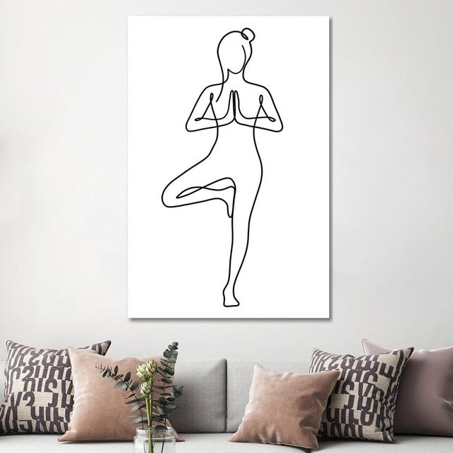 Yoga Tree Pose Square by Dane Khy - Wrapped Canvas Gallery-Wrapped Canvas Giclée Metro Lane Size: 152.4cm H x 152.4cm W on Productcaster.