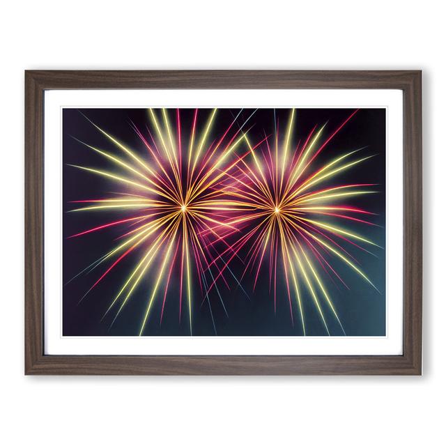 Fine Fireworks - Picture Frame Graphic Art Metro Lane Size: 46cm H x 64cm W x 2cm D, Frame Colour: Walnut on Productcaster.