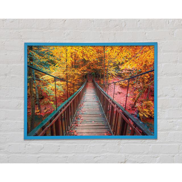 The Rope Bridge Through The Forest - Single Picture Frame Art Prints Brayden Studio Size: 59.7cm H x 84.1cm W x 2cm D on Productcaster.