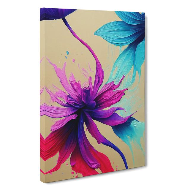 A Painted Flower Abstract - Wrapped Canvas Graphic Art ClassicLiving Size: 50cm H x 35cm W x 3cm D on Productcaster.