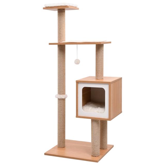 123cm Gianna Cat Tree Archie & Oscar Colour: Oak/White on Productcaster.