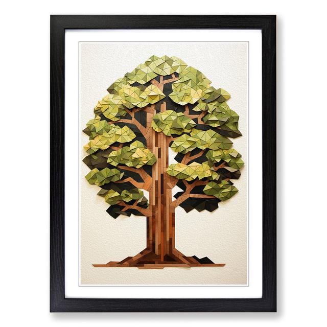 Oak Tree Geometric No.2 - Print Marlow Home Co. Format: Black, Size: 46cm H x 34cm W x 2cm D on Productcaster.