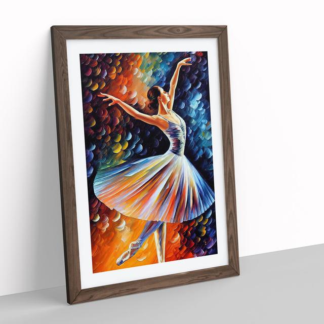 Ballerina Dancer No.2 - Picture Frame Painting Rosdorf Park Size: 46cm H x 34cm W x 2cm D, Frame Colour: Walnut Framed on Productcaster.