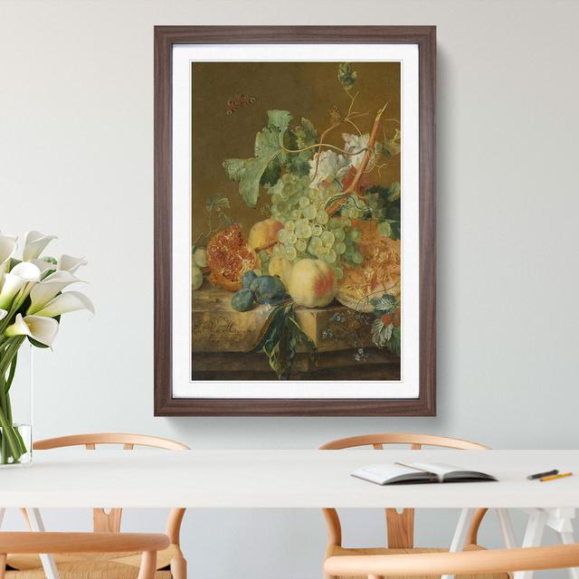 Still Life with Flowers and Fruit Vol.8 by Jan Van Huysum - Picture Frame Painting East Urban Home Size: 65cm H x 48cm W x 2cm D, Frame Option: Walnut on Productcaster.