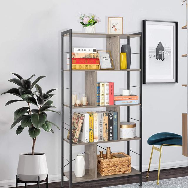 Cairo 154cm H x 74cm W Metal Standard Bookcase Latitude Run on Productcaster.