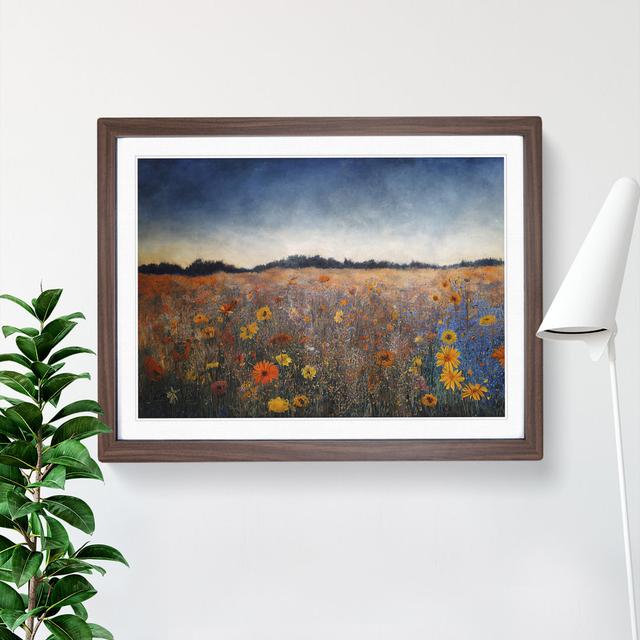 Incomparable Wildflowers Floral - Single Picture Frame Painting ClassicLiving Size: 34cm H x 46cm W x 2cm D, Frame Colour: Walnut on Productcaster.