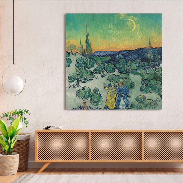 Walk At Dusk, 1890 by Vincent Van Gogh - Wrapped Canvas Print ClassicLiving Size: 70cm H x 70cm W on Productcaster.