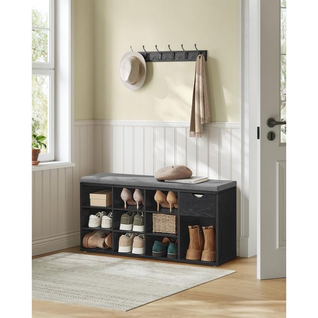 10 Pair Stackable Shoe Storage Cabinet 17 Stories Finish: Black on Productcaster.