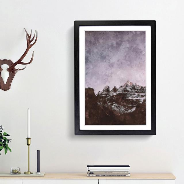 Stars Over The Dolomites In Italy Painting - Picture Frame Graphic Art East Urban Home Size: 87cm H x 62cm W x 2cm D, Frame Option: Black Framed on Productcaster.