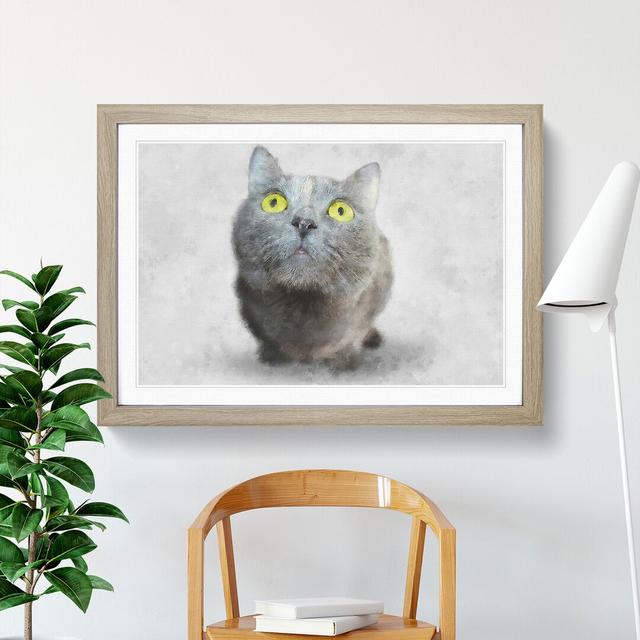 British Shorthair Cat Vol.4 - Picture Frame Painting East Urban Home Frame Option: Oak, Size: 36cm H x 48cm W x 2cm D on Productcaster.