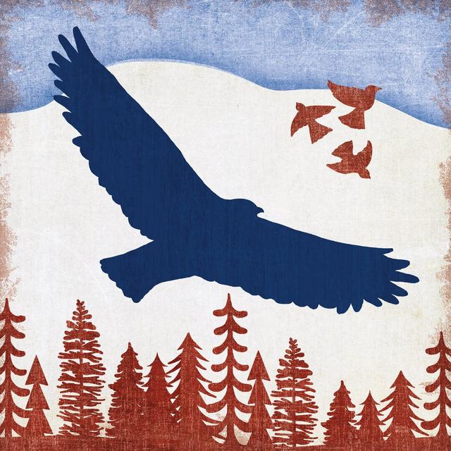 Patriotic Woodland Eagle by Michael Mullan - Wrapped Canvas Painting Alpen Home Size: 51cm H x 51cm W x 3.8cm D on Productcaster.