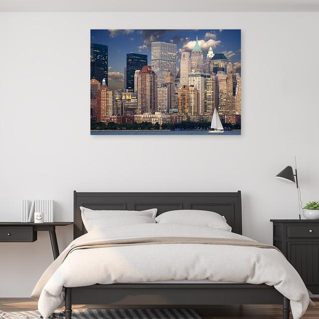 Canvas Print, Cities And Blue Architecture Ebern Designs Size: 80cm H x 120cm W on Productcaster.