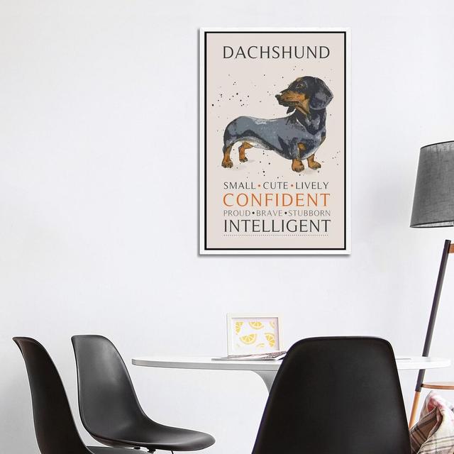 Dachshund by Michelle Campbell - Print on Canvas Latitude Run Format: White Framed, Size: 101.6cm H x 66.04cm W x 3.81cm D on Productcaster.