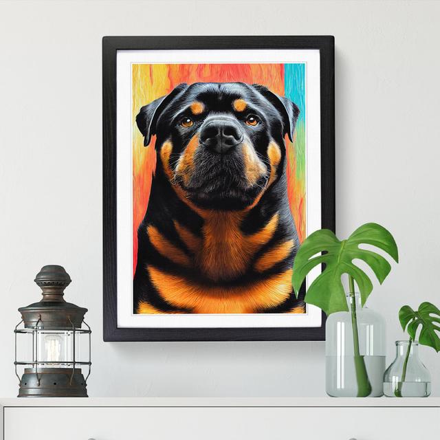 Rottweiler In Colour - Single Picture Frame Print Marlow Home Co. Size: 34cm H x 25cm W x 2cm D, Frame Option: Oak on Productcaster.