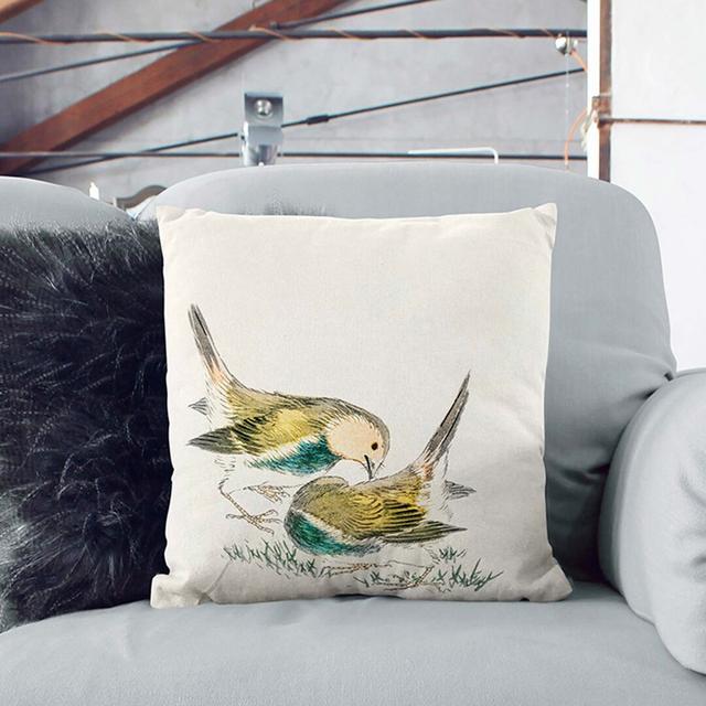 Japanese Great Tit Birds by Numata Kashu Cushion with Filling East Urban Home Size: 55cm H x 55cm W x 20cm D on Productcaster.