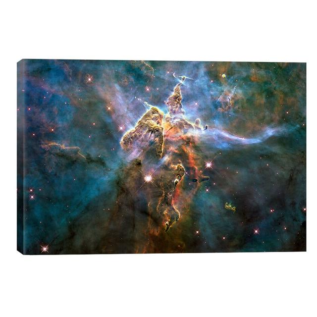 'Mystic Mountain in Carina Nebula (Hubble Space Telescope)'- Floater Frame Photograph Print on Canvas Ebern Designs Size: 45.72cm H x 66.04cm W x 3.81 on Productcaster.