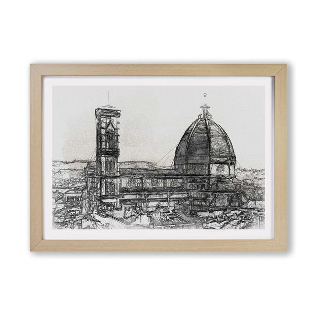 Florence Cathedral In Italy - Single Picture Frame Print East Urban Home Frame Option: Oak, Size: 24cm H x 33cm W x 2cm D on Productcaster.