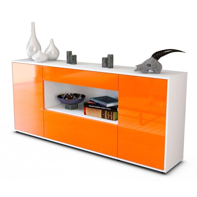 Grissett Sideboard Brayden Studio Colour: White/High-gloss orange on Productcaster.