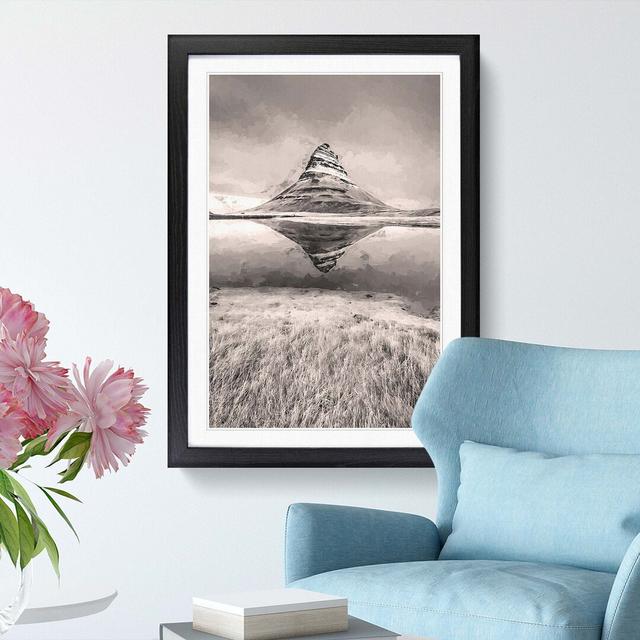 View of Kirkjufell Mountain in Iceland - Picture Frame Graphic Art Print East Urban Home Size: 91cm H x 60cm W x 2cm D, Frame Option: Black on Productcaster.