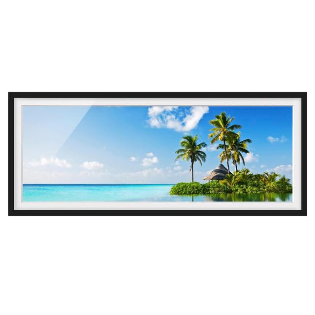 Tropical Paradise - Picture Frame Graphic Art Bay Isle Home Frame Option: Black Framed, Size: 30cm H x 75cm W x 2cm D on Productcaster.