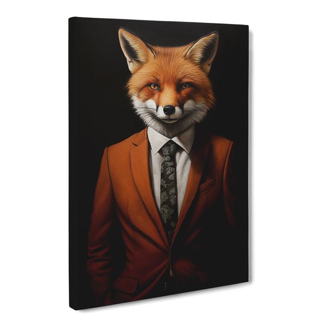 Fox in a Suit Painting No.4 Happy Larry Size: 76cm H x 50cm W x 3cm D on Productcaster.