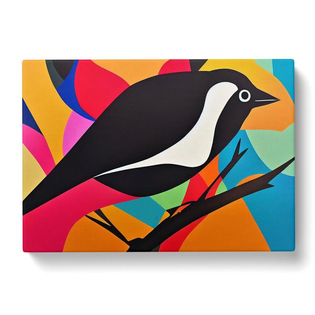 Magpie Bird Abstract Vol.2 - Wrapped Canvas Print ClassicLiving Size: 35cm H x 50cm W x 3cm D on Productcaster.