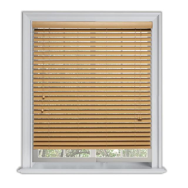 Lister Cartwright 50mm Woodgrain Fauxwood Venetian Roller Blinds Symple Stuff Colour: Oak, Blind Size: 105cm W x 120cm L on Productcaster.