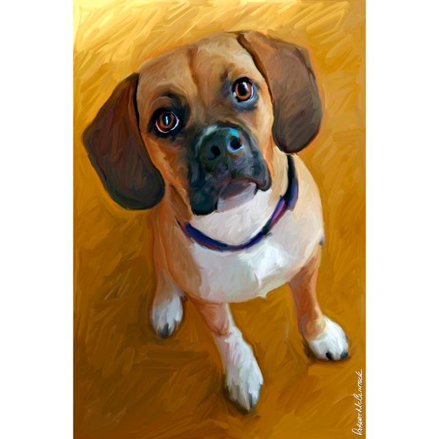 Puggle Bright Delight by Robert McClintock - Wrapped Canvas Painting Marlow Home Co. Size: 91cm H x 61cm W x 3.8cm D on Productcaster.