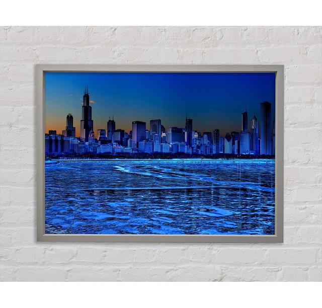 Chicago Ice Blue Waters - Einzelner Bilderrahmen Kunstdrucke auf Leinwand Bright Star Größe: 84,1 cm H x 118,9 cm B x 3,3 cm T on Productcaster.