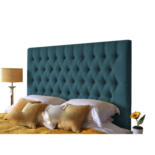 Nilsa Upholstered Headboard Mercer41 Colour: Teal, Size: Super King (6') on Productcaster.