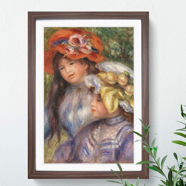 Two Girls by Pierre-Auguste Renoir - Picture Frame Painting East Urban Home Size: 90cm H x 65cm W x 2cm D, Frame Option: Walnut on Productcaster.